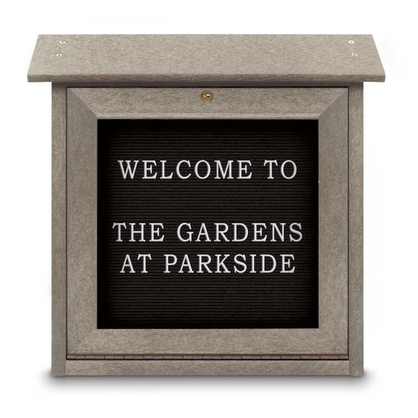 Outdoor Enclosed Combo Board, 48"x36", Black Frame/White Porc & Cobalt